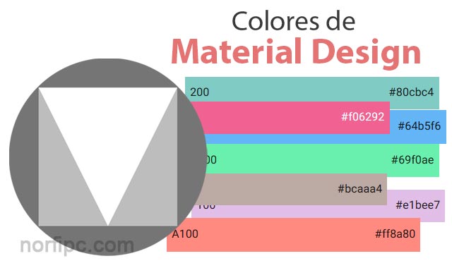 Todos los colores de Material Design con sus valores Hex