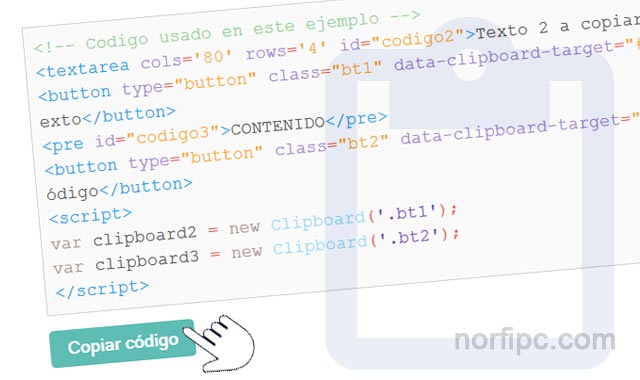 Copiar texto o código al portapapeles usando ClipBoard.js