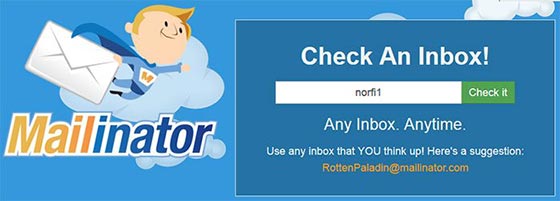Crear direccion de correo electrónico desechable con Mailinator